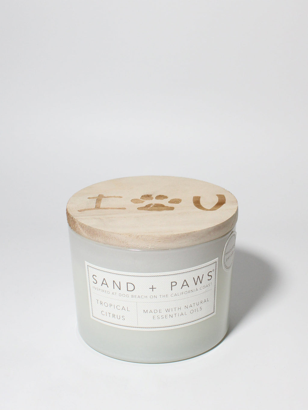 Luxurious Sand + Paws Tropical Citrus 12 oz scented candle