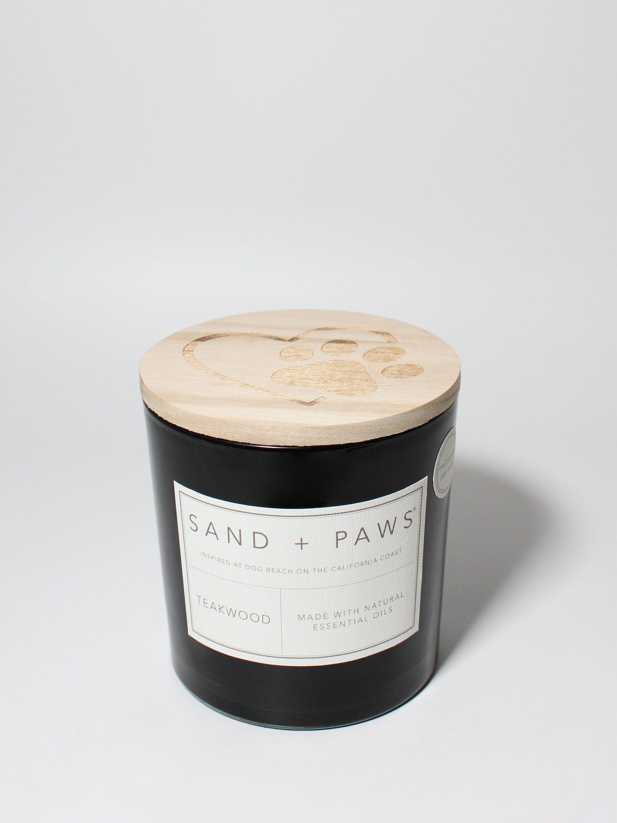 Luxurious Sand + Paws Teakwood 21 oz scented candle