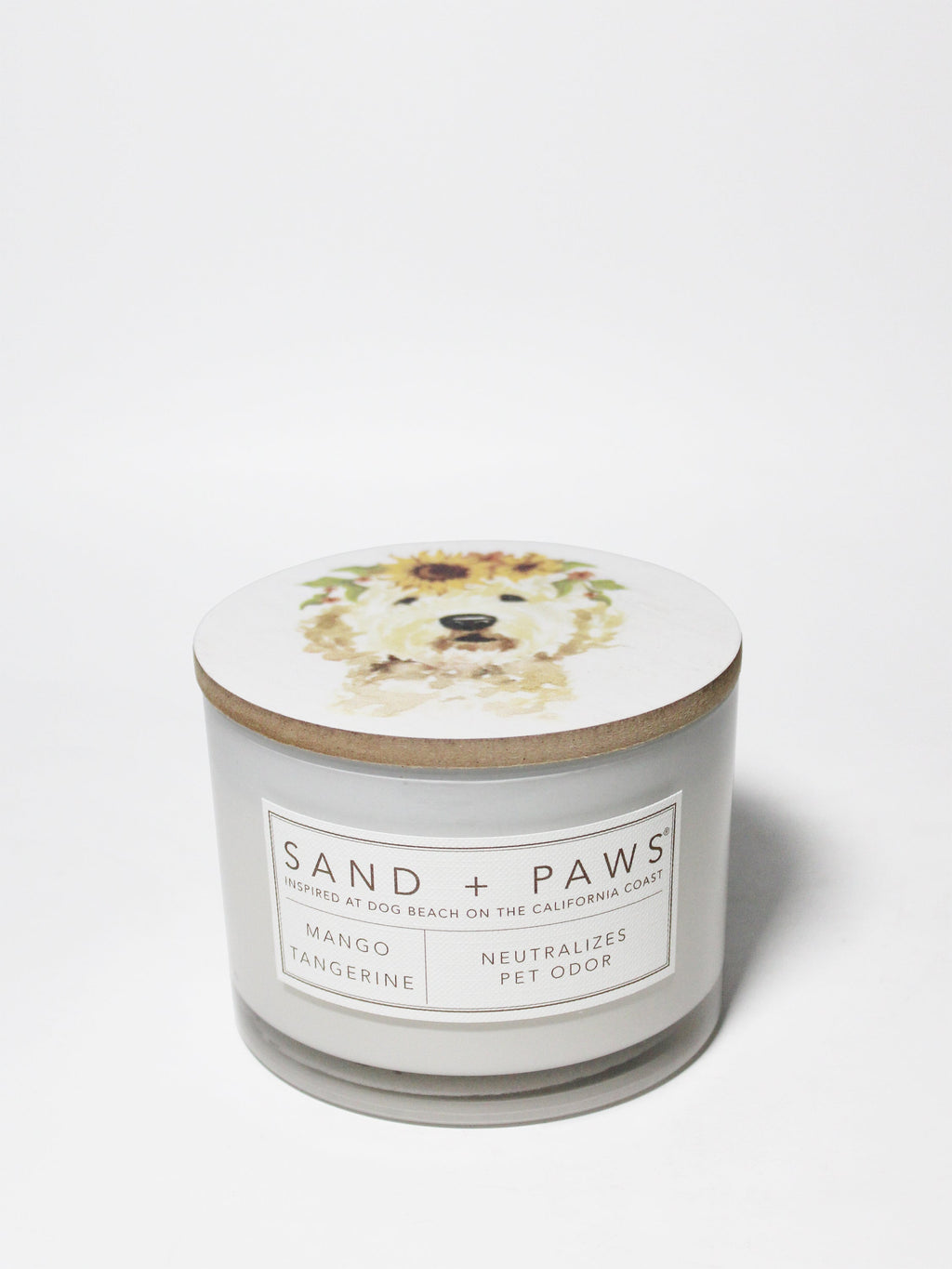 Luxurious Sand + Paws Mango Tangerine 12 oz scented candle