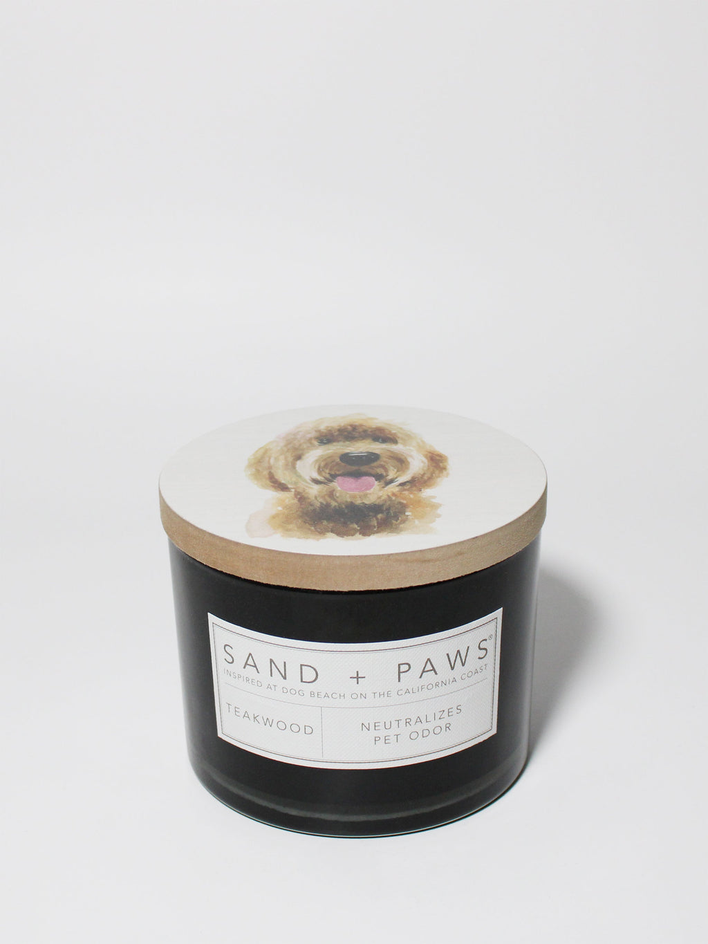 Luxurious Sand + Paws Teakwood 12 oz scented candle