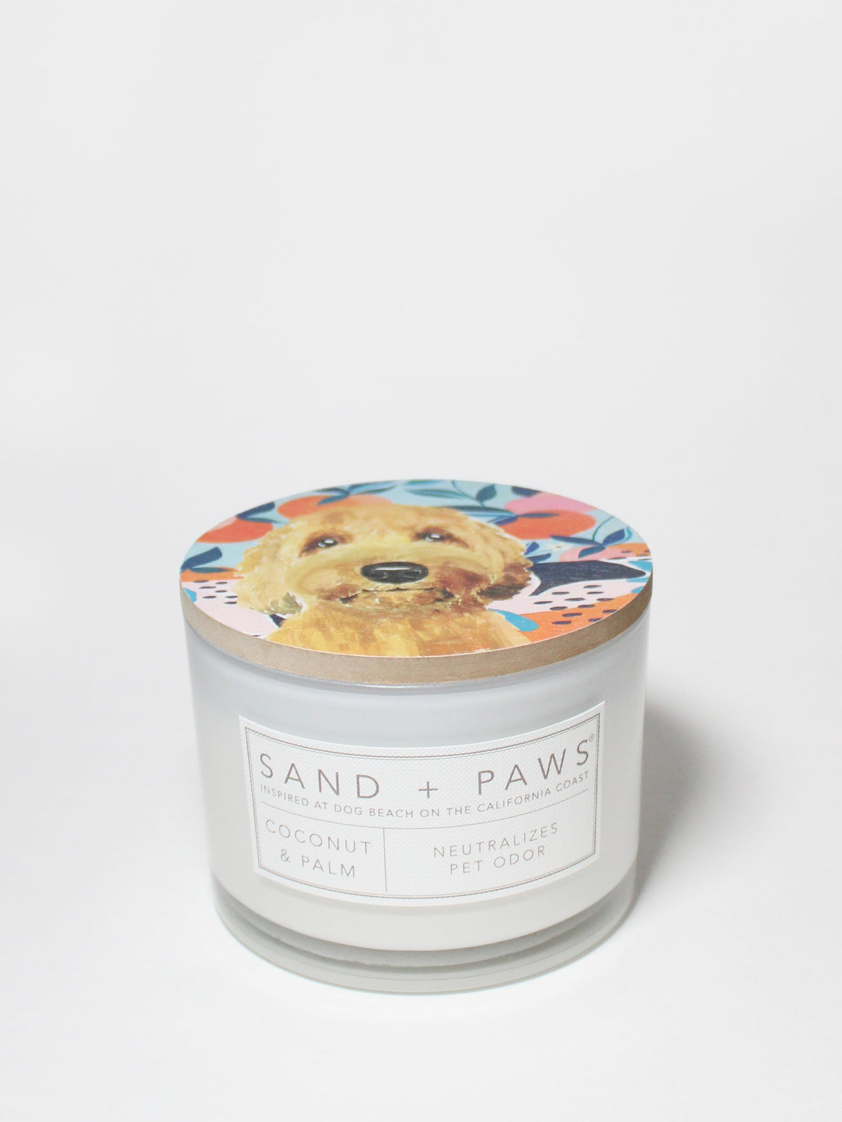 Luxurious Sand + Paws Coconut & Palm 12 oz scented candle