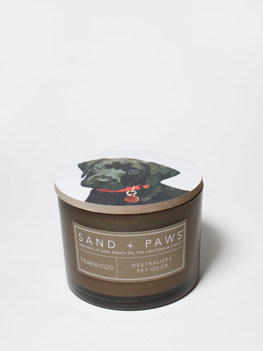 Luxurious Sand + Paws Teakwood 12 oz scented candle