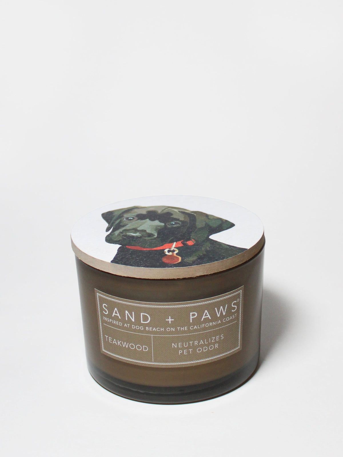 Luxurious Sand + Paws Teakwood 12 oz scented candle