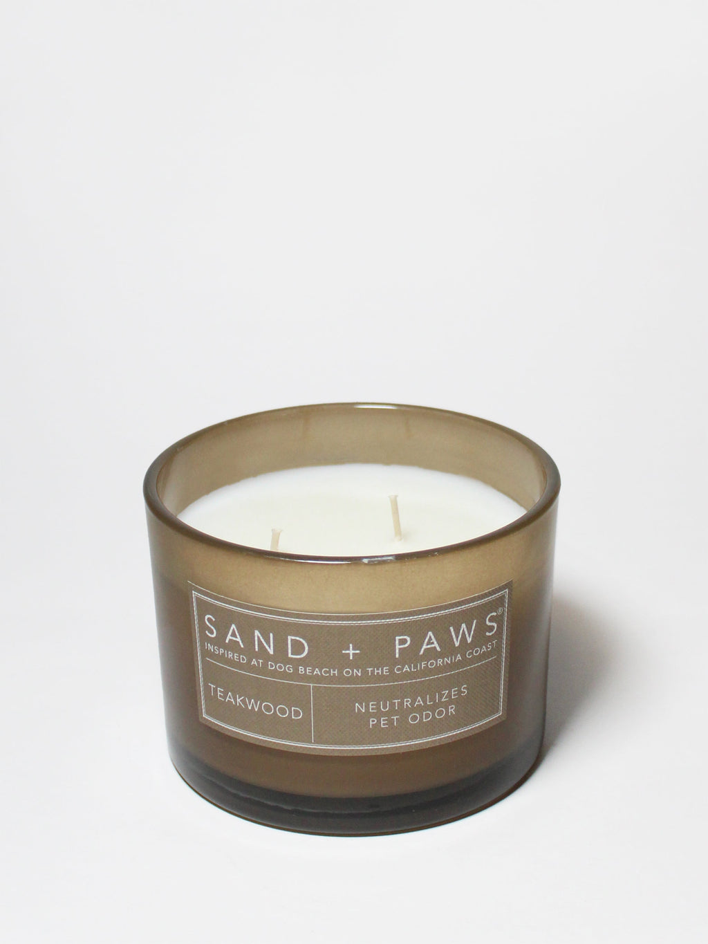 Luxurious Sand + Paws Teakwood 12 oz scented candle