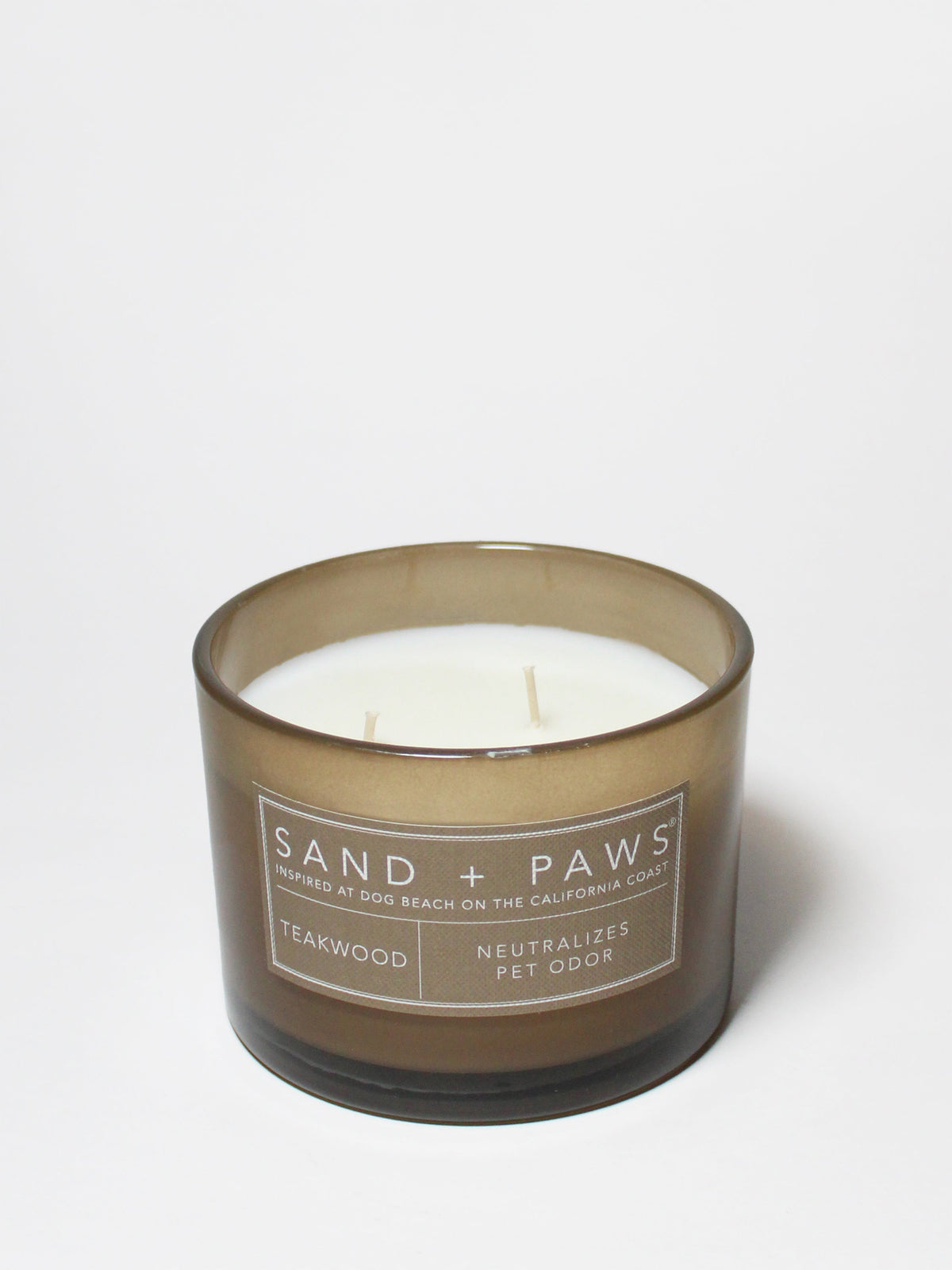 Luxurious Sand + Paws Teakwood 12 oz scented candle