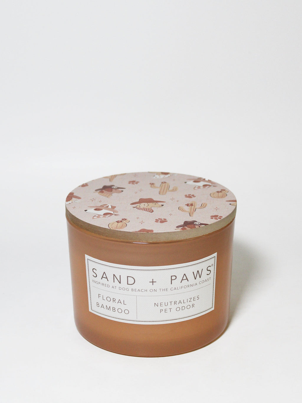Luxurious Sand + Paws Floral Bamboo 12 oz scented candle
