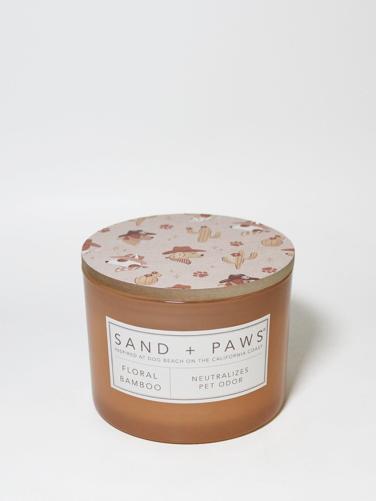Luxurious Sand + Paws Floral Bamboo 12 oz scented candle