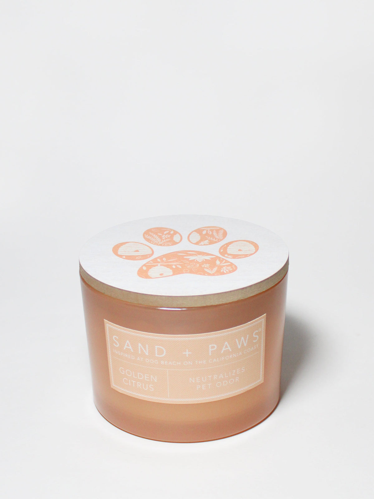 Luxurious Sand + Paws Golden Citrus 12 oz scented candle