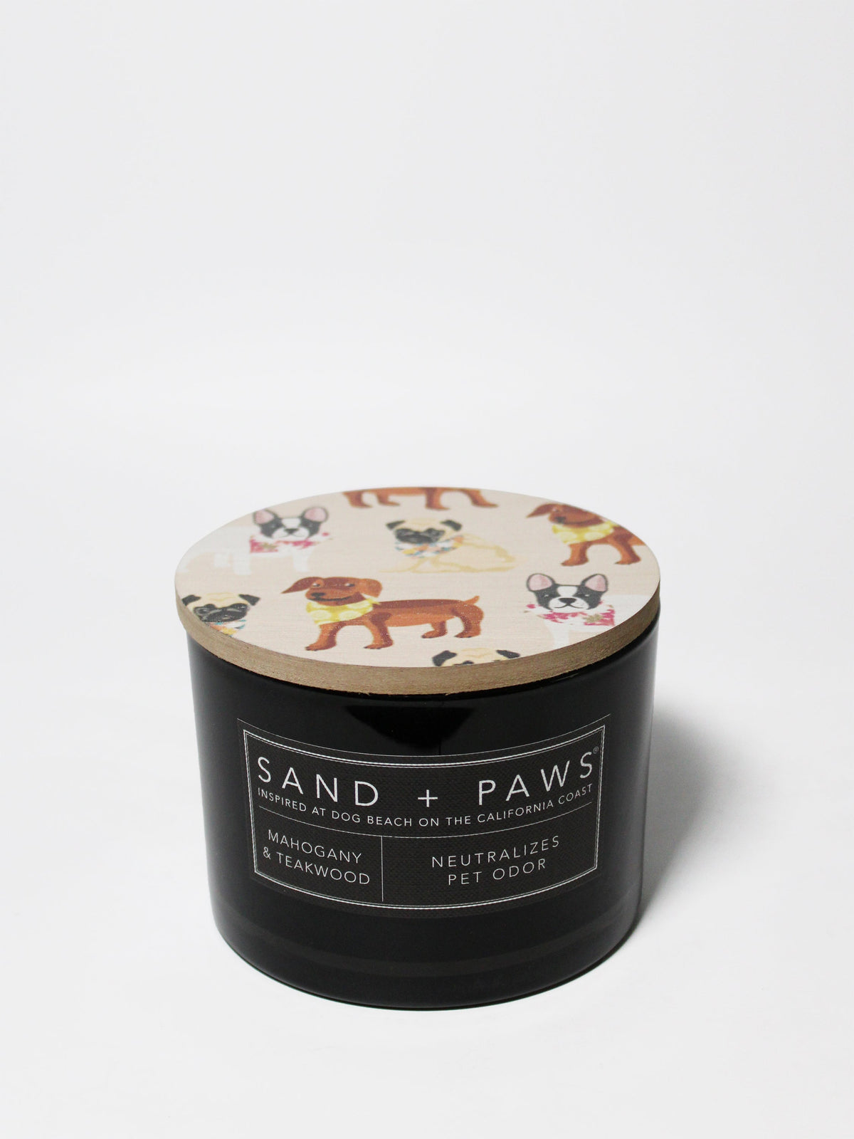 Luxurious Sand + Paws Mahogany & Teakwood 12 oz scented candle