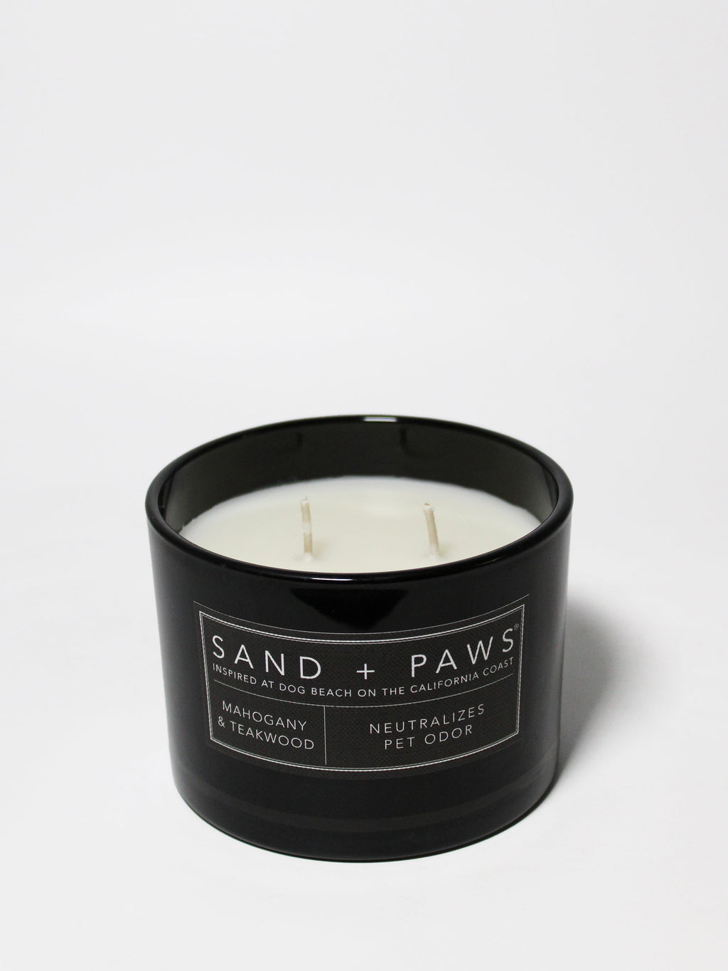 Luxurious Sand + Paws Mahogany & Teakwood 12 oz scented candle