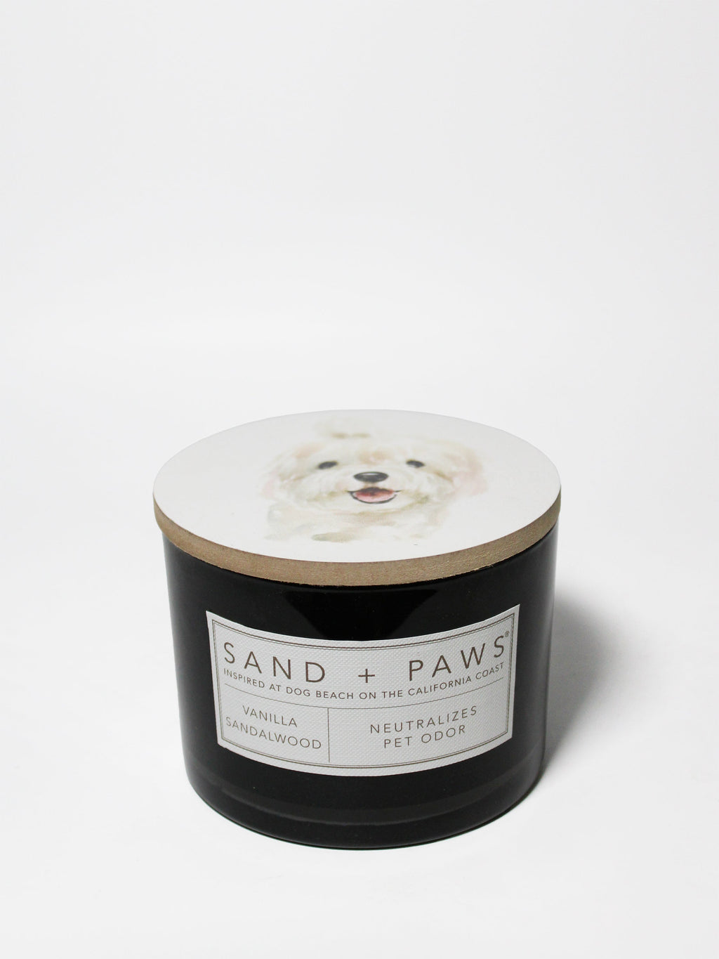 Luxurious Sand + Paws Vanilla Sandalwood 12 oz scented candle