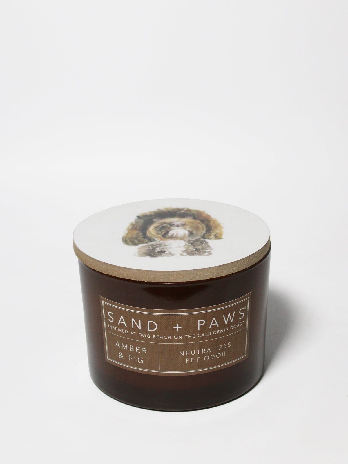 Luxurious Sand + Paws Amber & Fig 12 oz scented candle