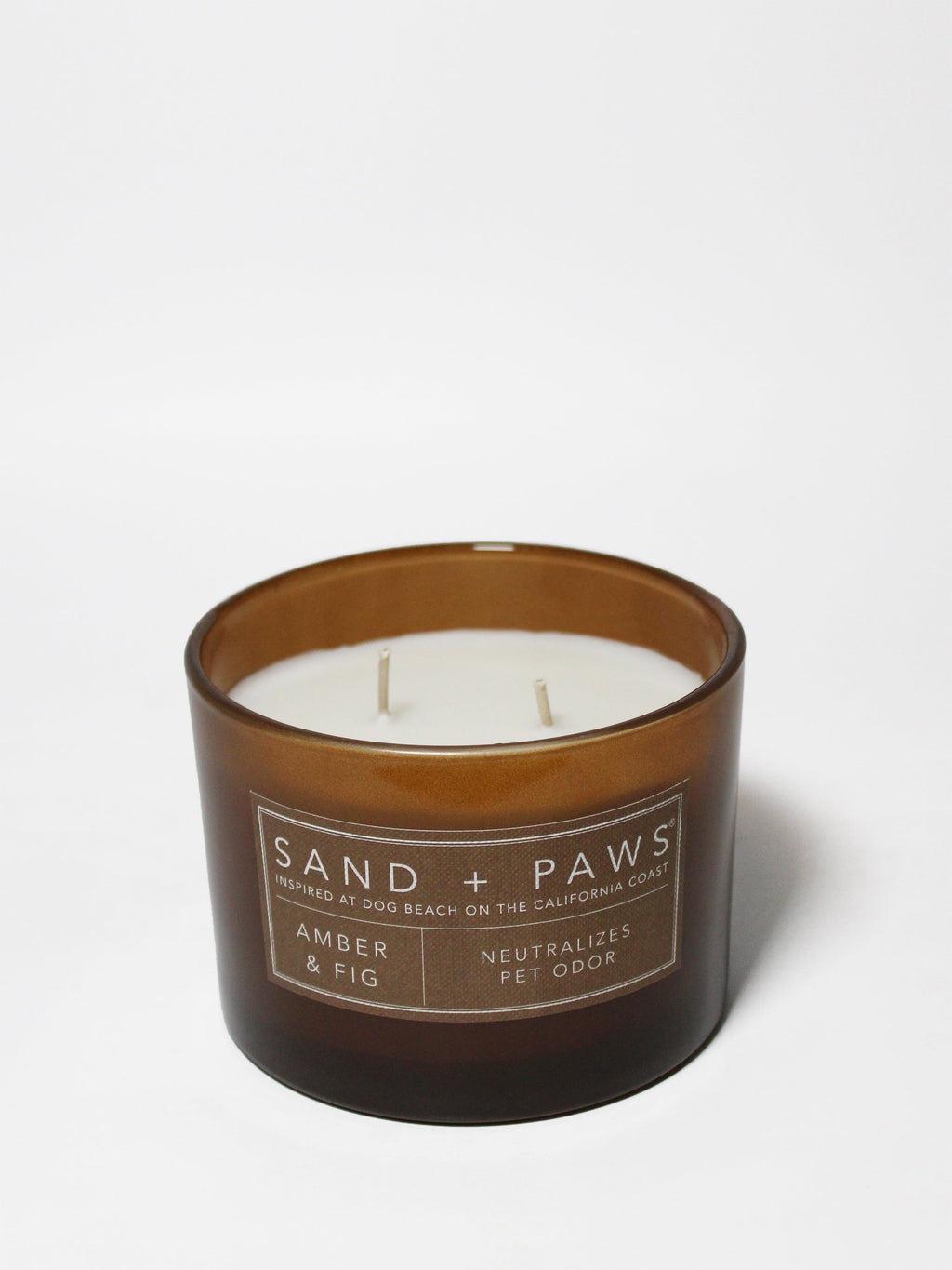 Luxurious Sand + Paws Amber & Fig 12 oz scented candle