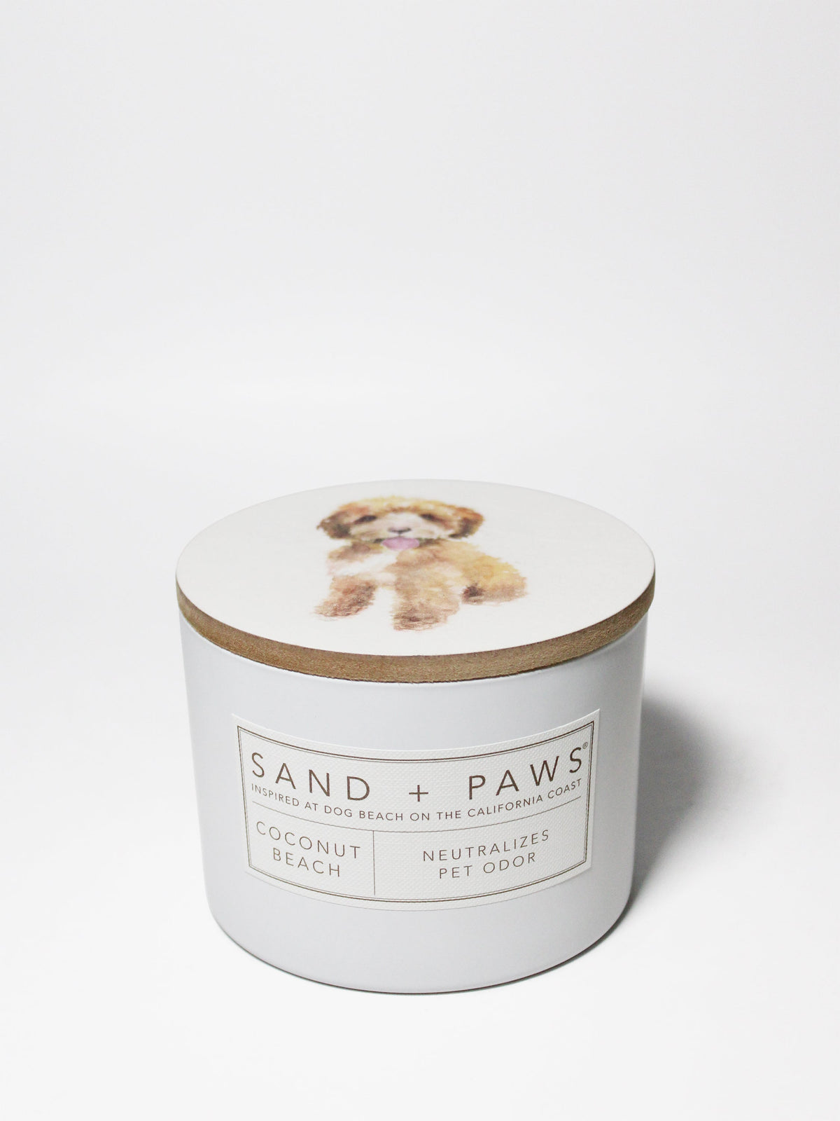 Luxurious Sand + Paws Coconut Beach 12 oz scented candle