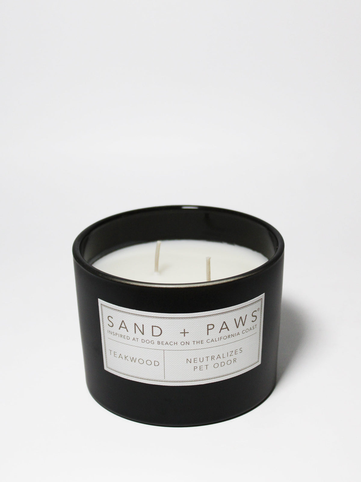 Luxurious Sand + Paws Teakwood 12 oz scented candle