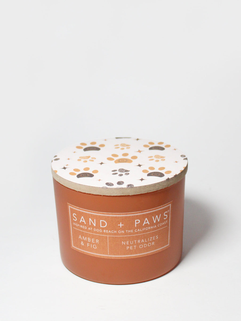 Luxurious Sand + Paws Amber & Fig 12 oz scented candle