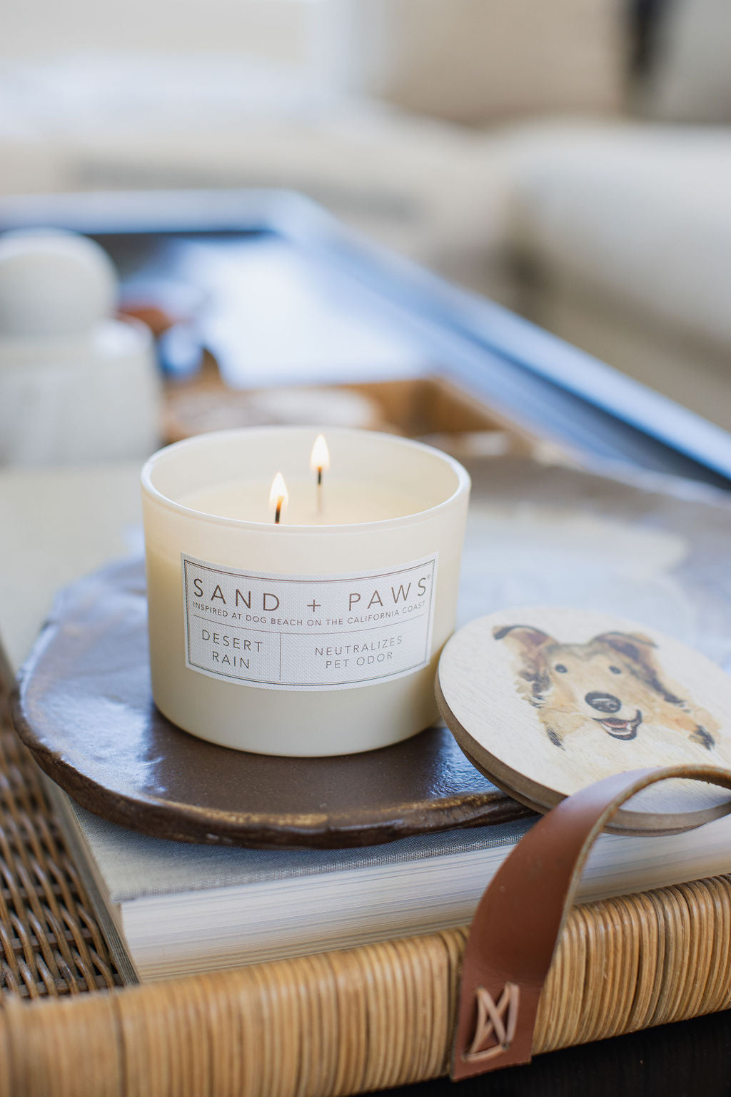 Luxurious Sand + Paws Desert Rain 12 oz scented candle