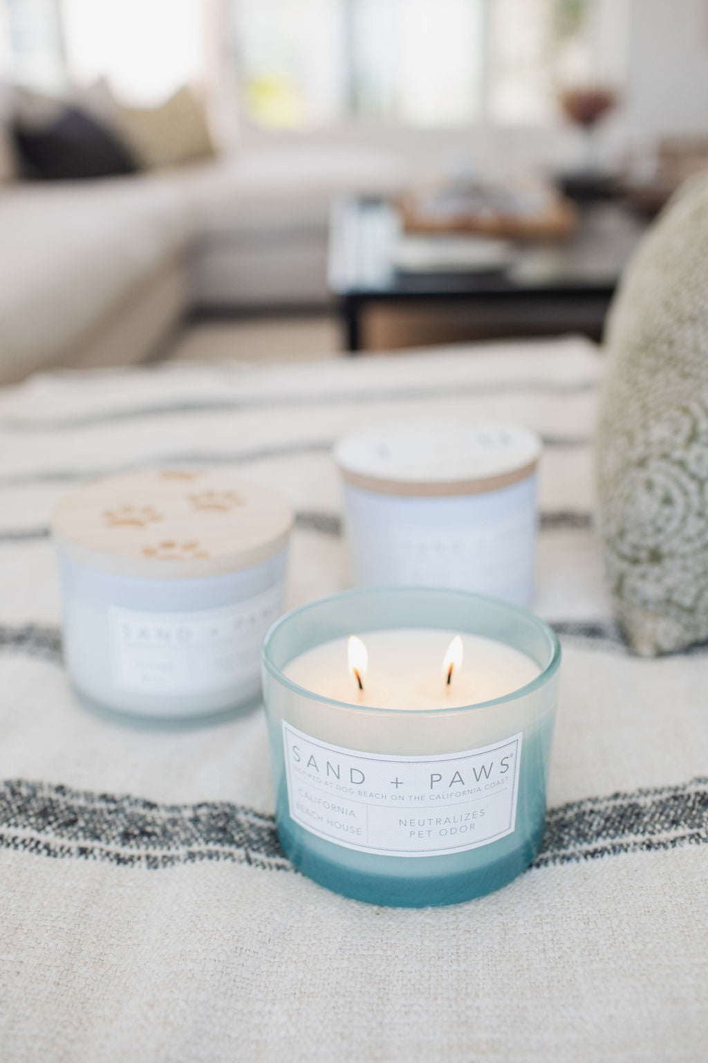 Luxurious Sand + Paws California Beach House 12 oz scented candle