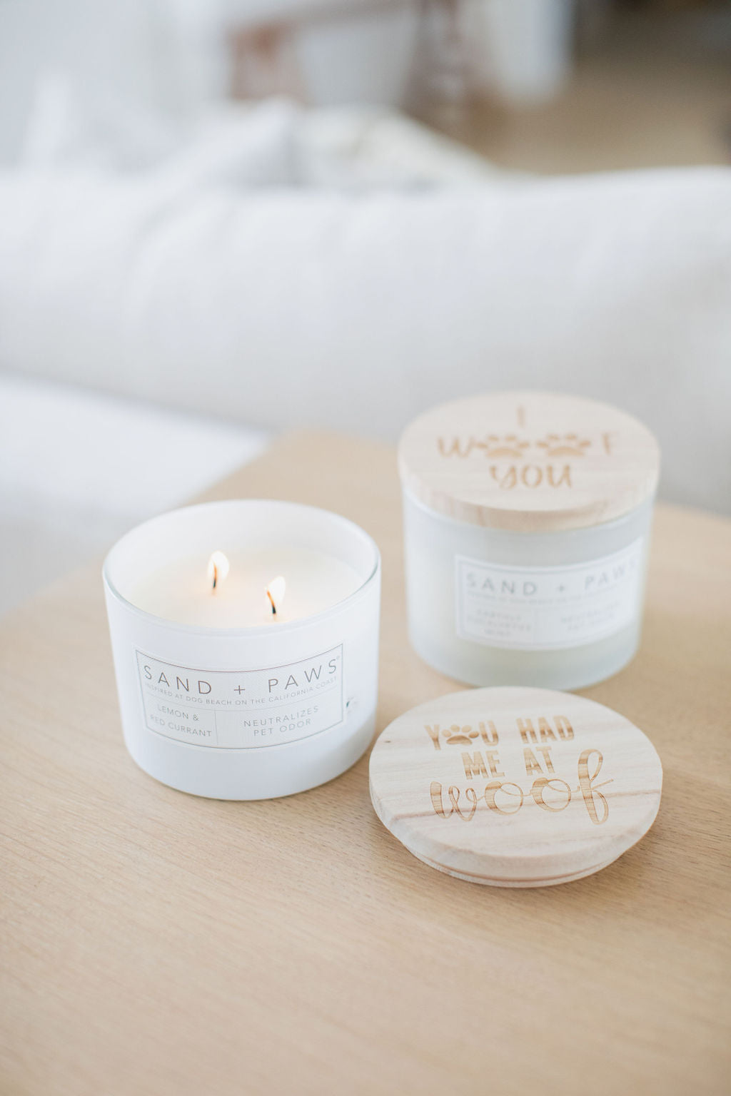Luxurious Sand + Paws Lemon & Red Currant 12 oz scented candle