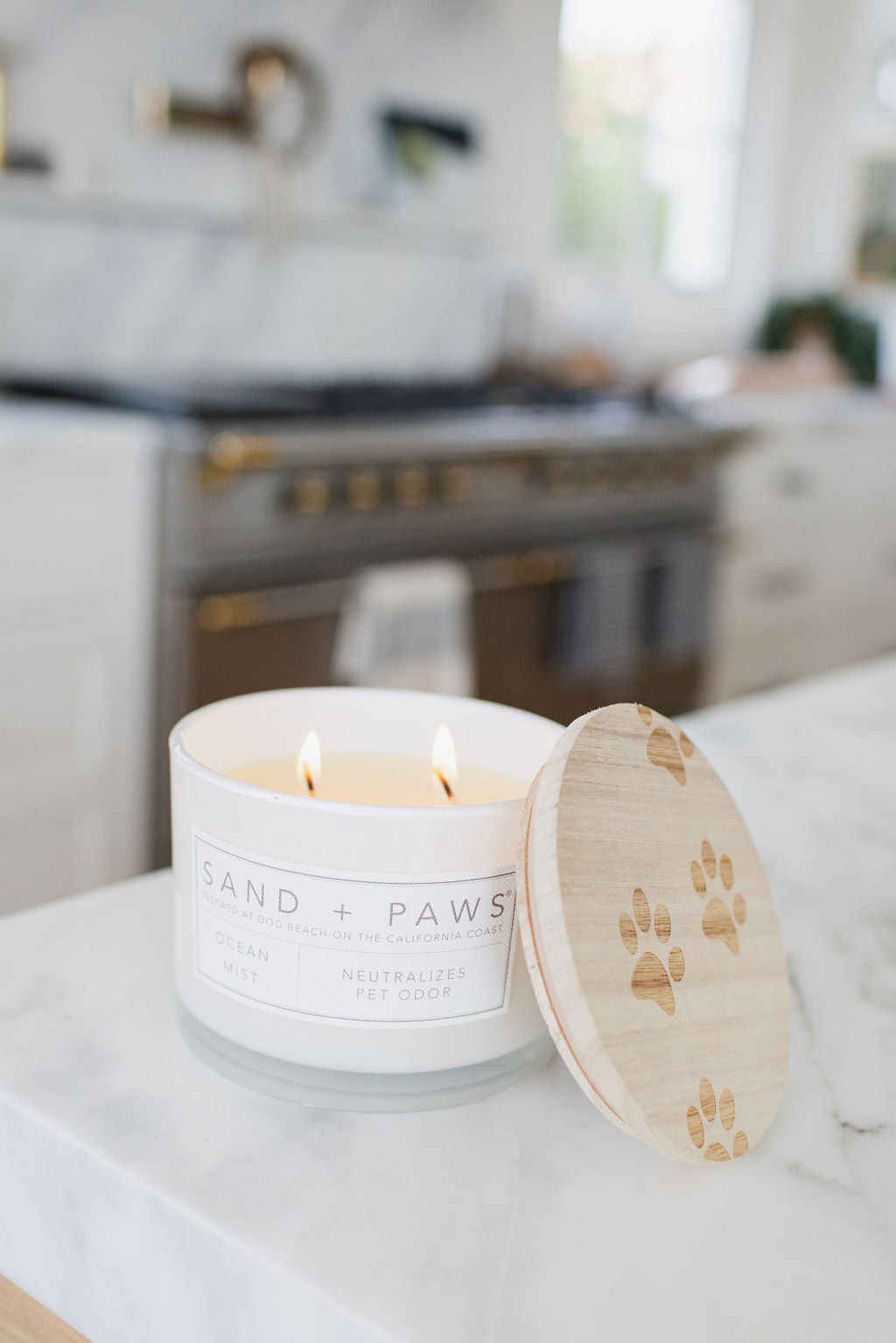 Luxurious Sand + Paws Ocean Mist 12 oz scented candle
