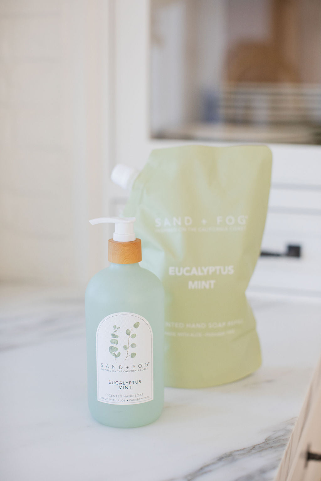 Convenient Eucalyptus Mint 34 oz Liquid Hand Soap Refill Bag