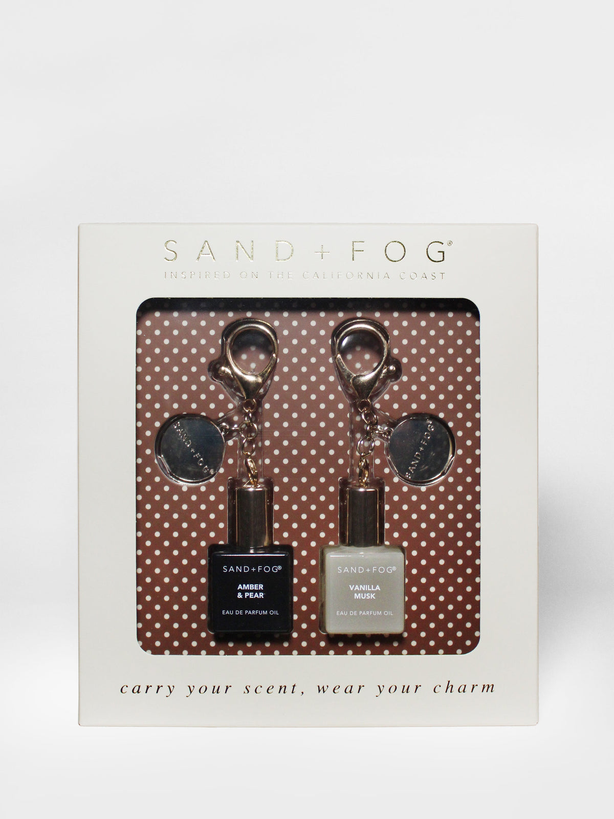 Curated Bag Charm Perfume Oil Rollerball Set - Amber & Pear + Vanilla Musk