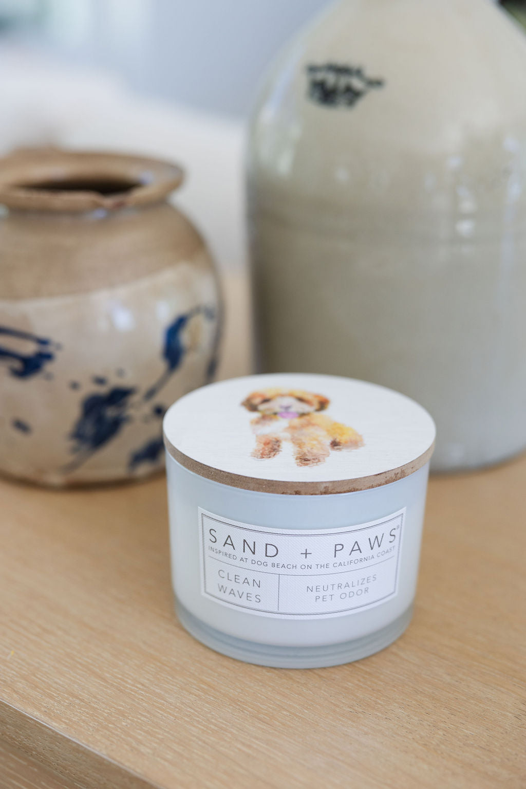 Luxurious Sand + Paws Clean Waves 12 oz scented candle
