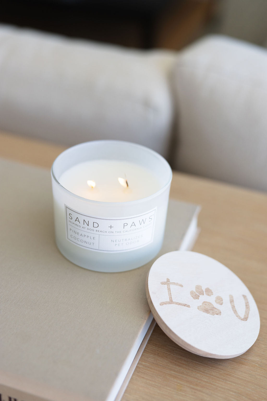 Luxurious Sand + Paws Pineapple Coconut 12 oz scented candle