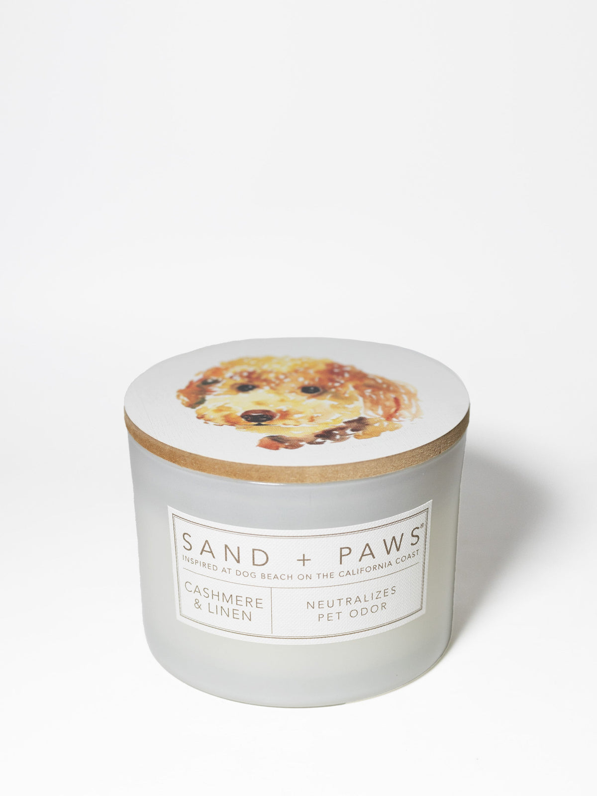 Luxurious Sand + Paws Cashmere & Linen 12 oz scented candle