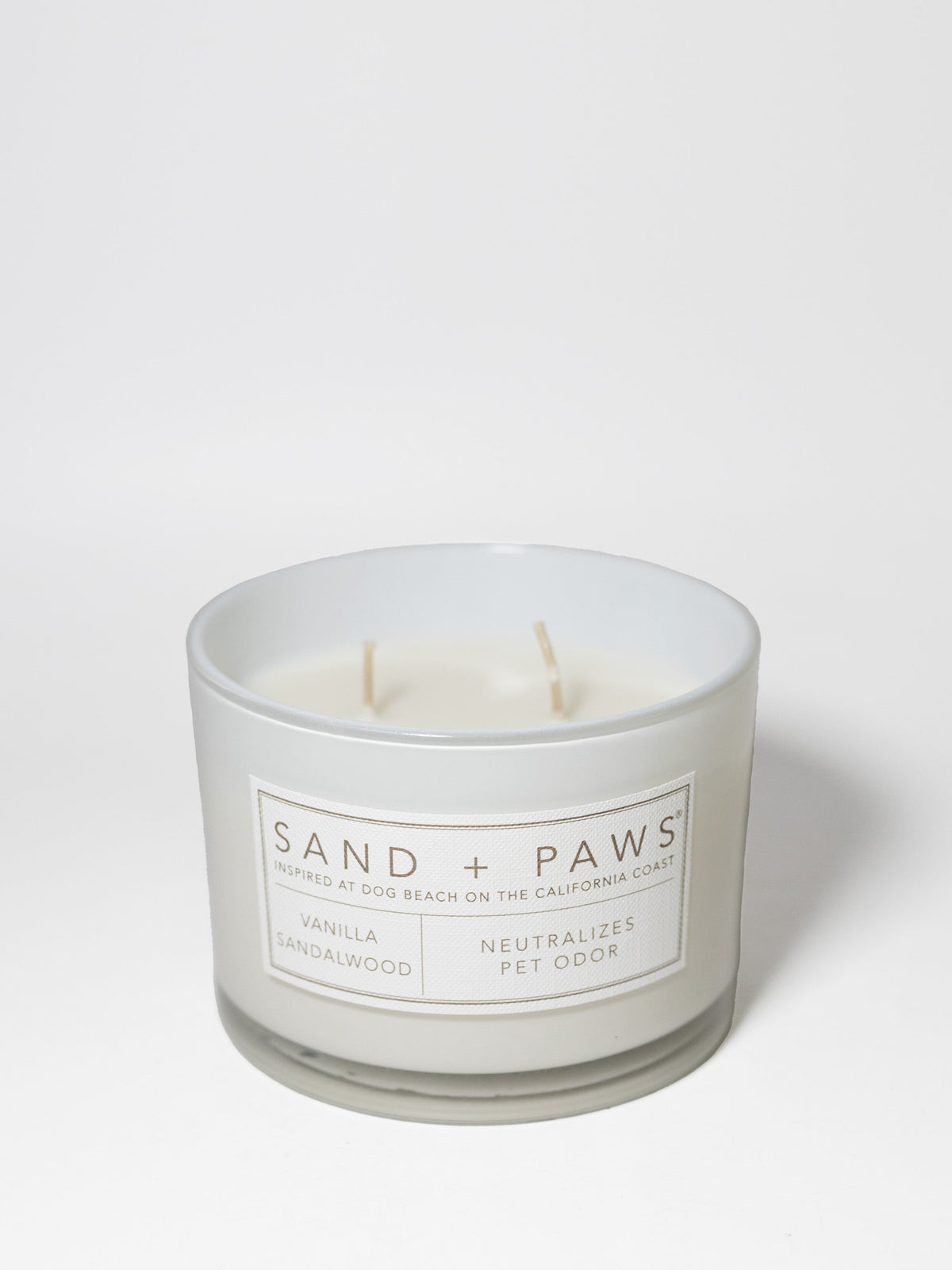 Luxurious Sand + Paws Vanilla Sandalwood 12 oz scented candle