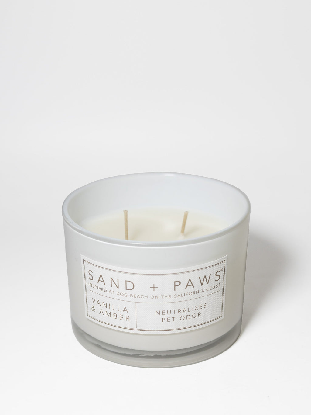 Luxurious Sand + Paws Vanilla & Amber 12 oz scented candle