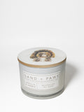Luxurious Sand + Paws Vanilla & Amber 12 oz scented candle
