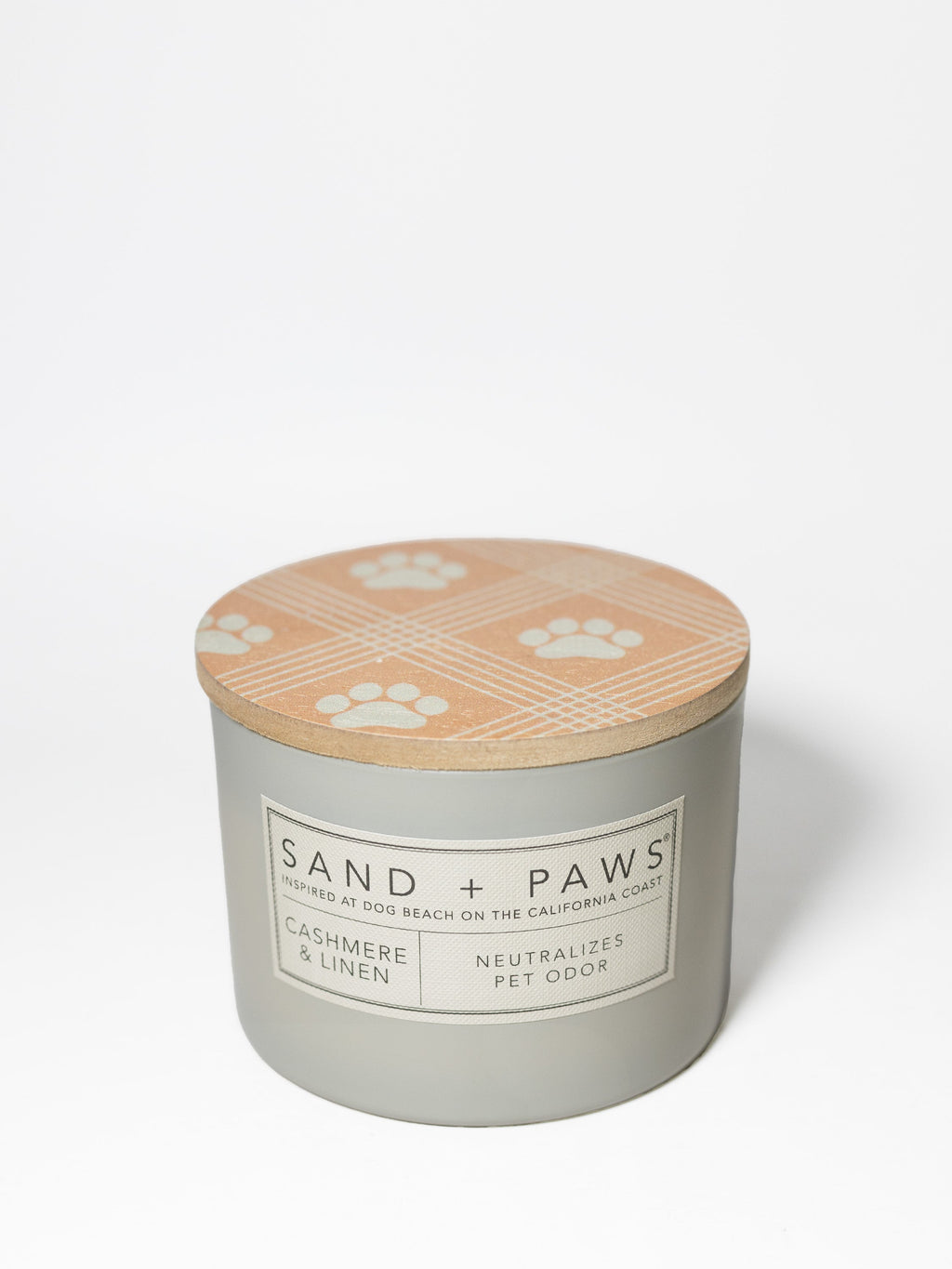 Luxurious Sand + Paws Cashmere & Linen 12 oz scented candle