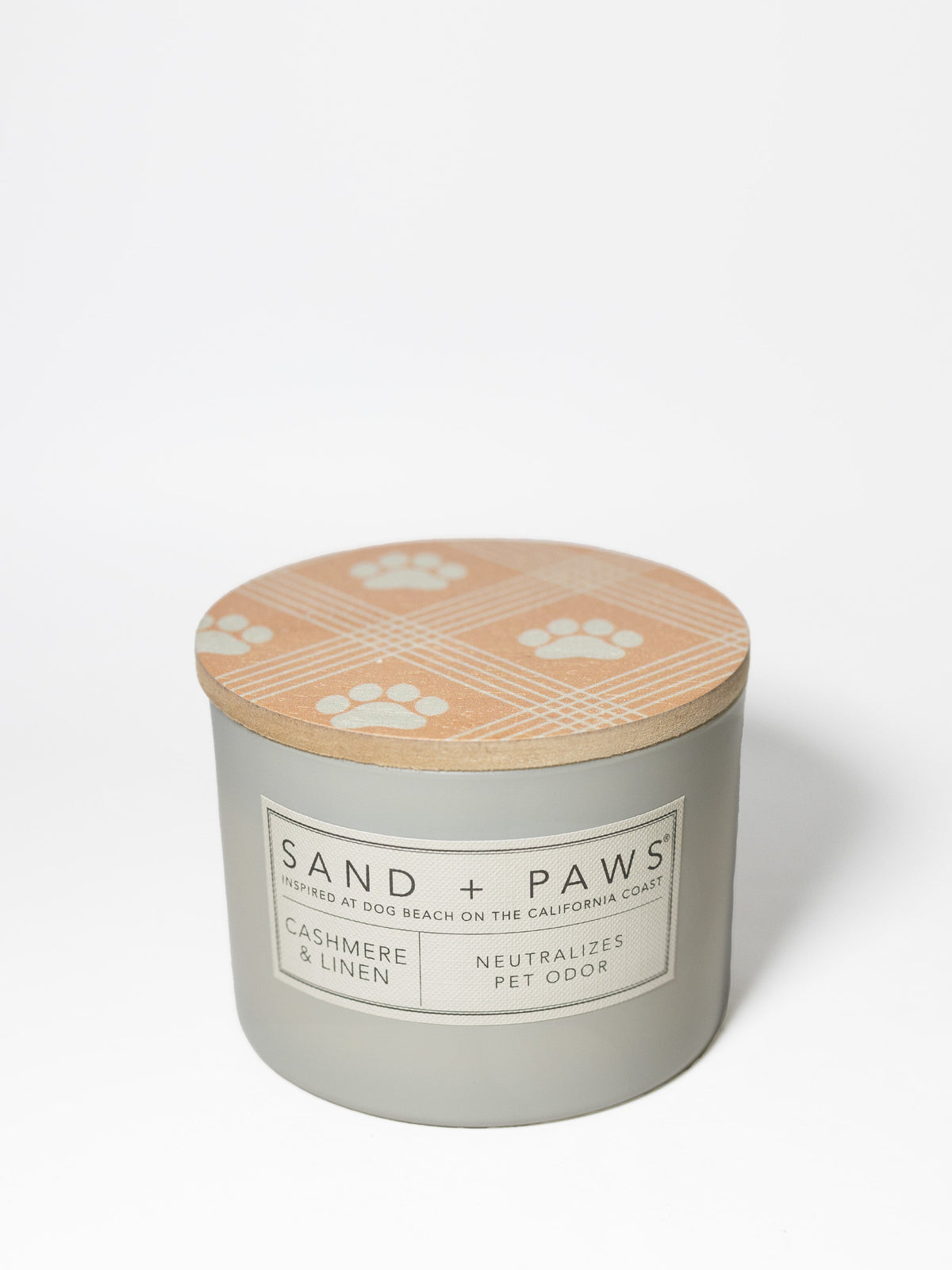 Luxurious Sand + Paws Cashmere & Linen 12 oz scented candle