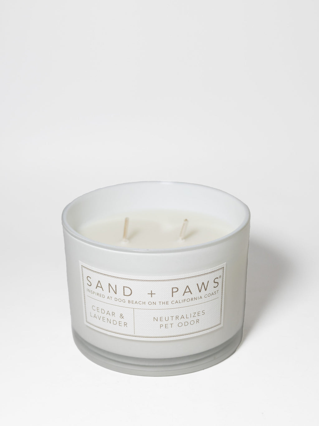 Luxurious Sand + Paws Cedar & Lavender 12 oz scented candle