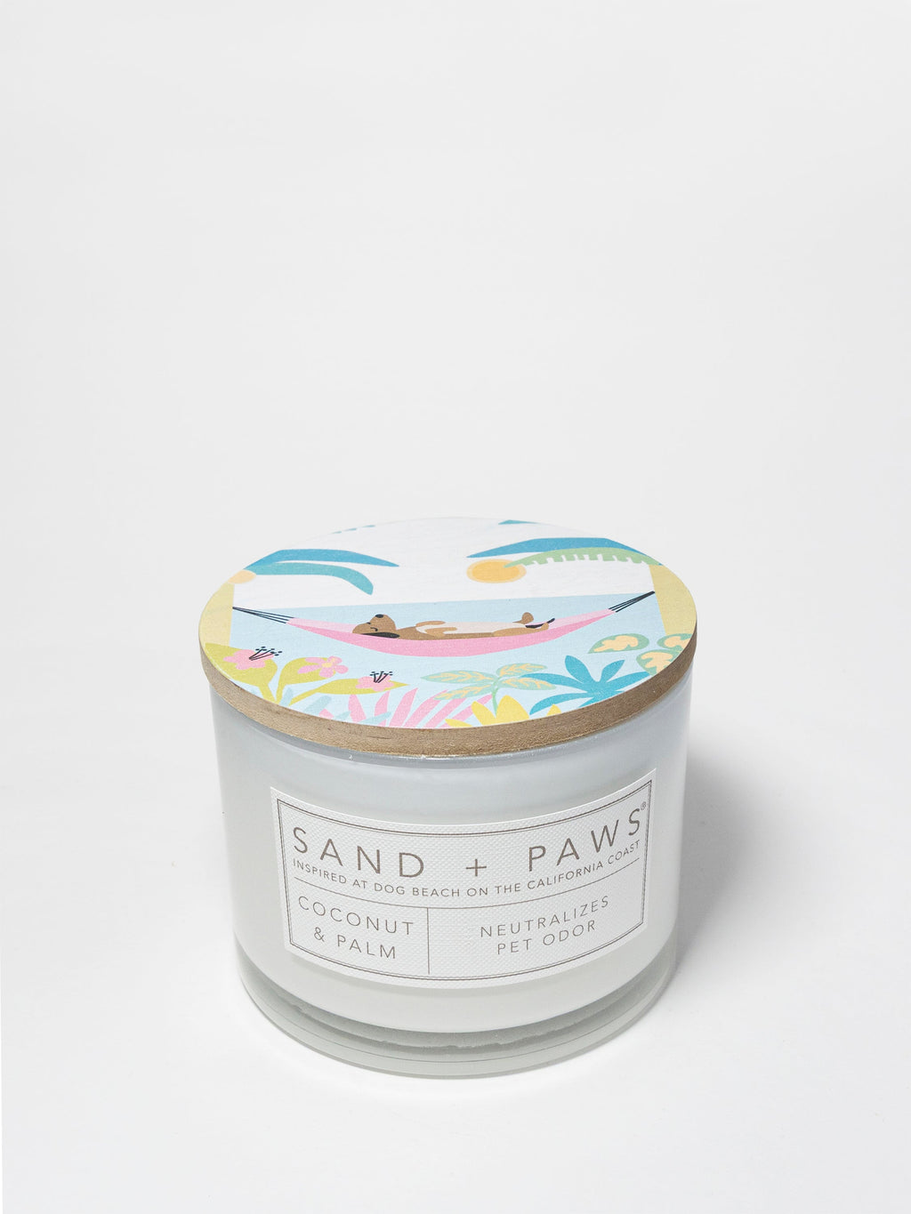 Luxurious Sand + Paws Coconut & Palm 12 oz scented candle