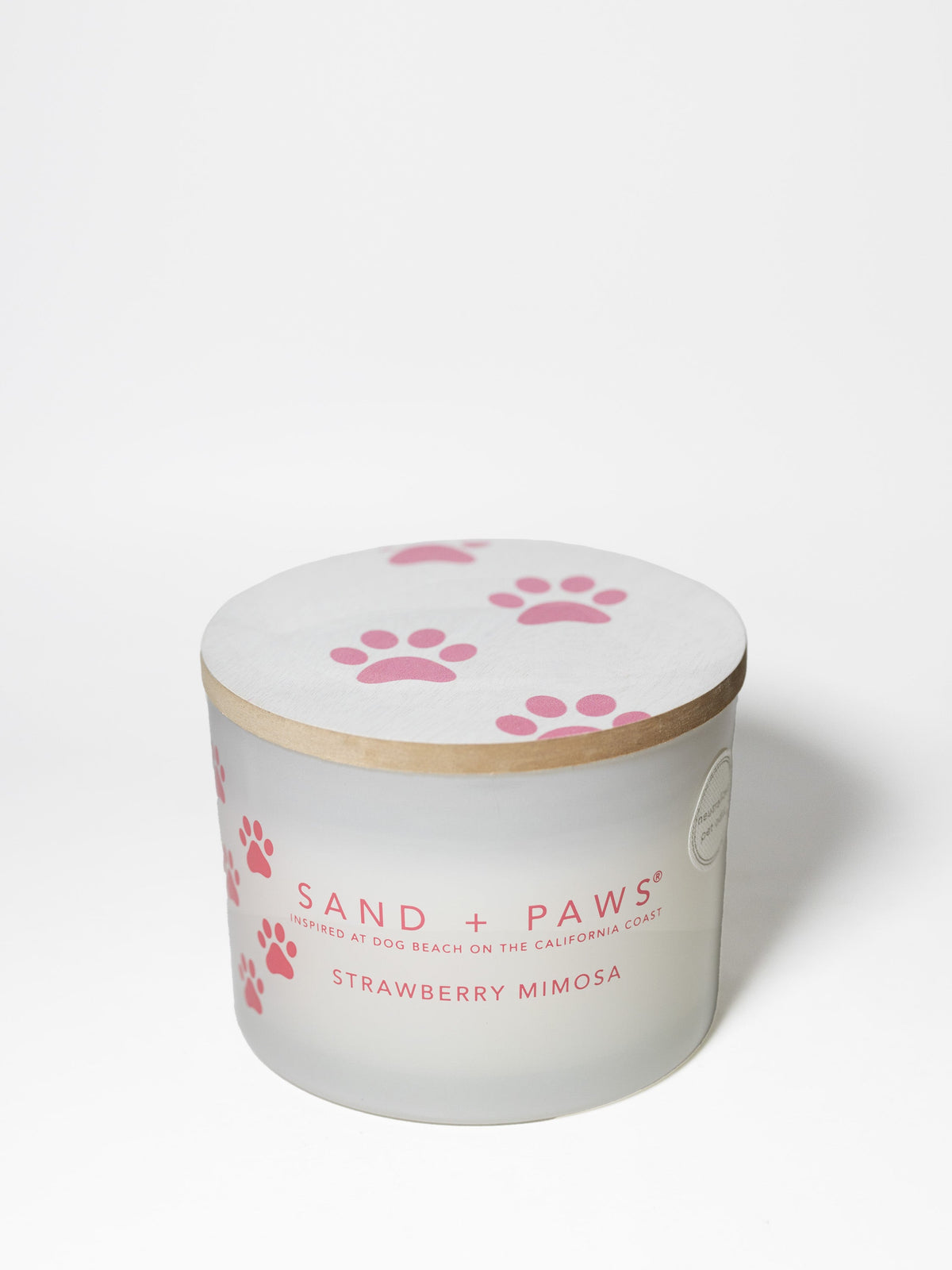 Luxurious Sand + Paws Strawberry Mimosa 12 oz scented candle